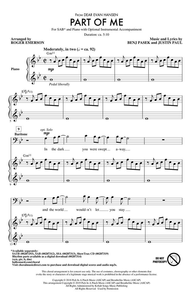 Part Of Me (from Dear Evan Hansen)