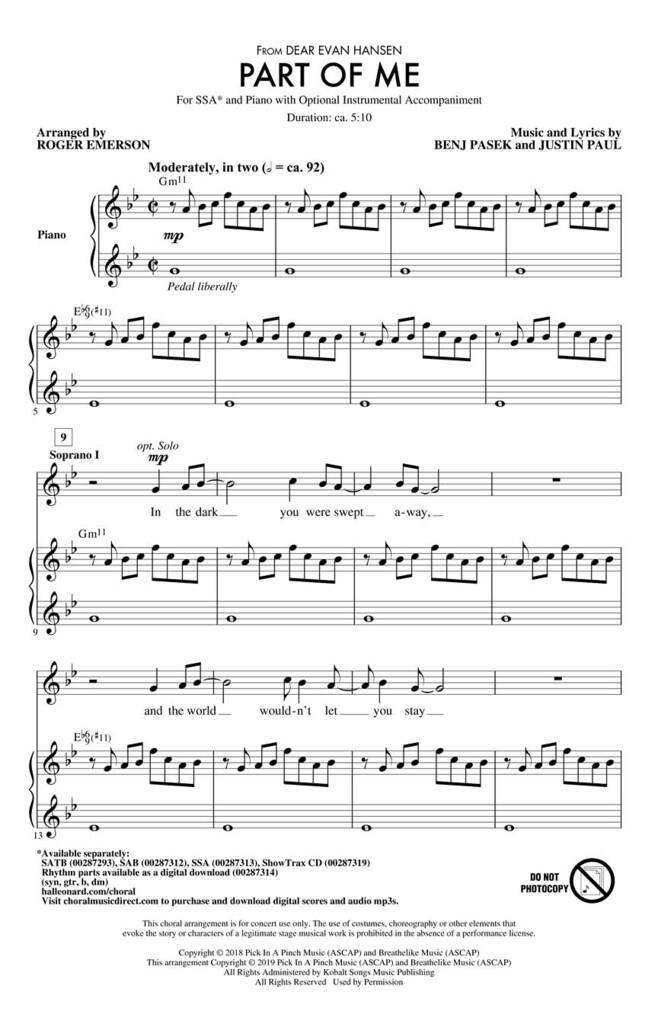 Part Of Me (from Dear Evan Hansen)