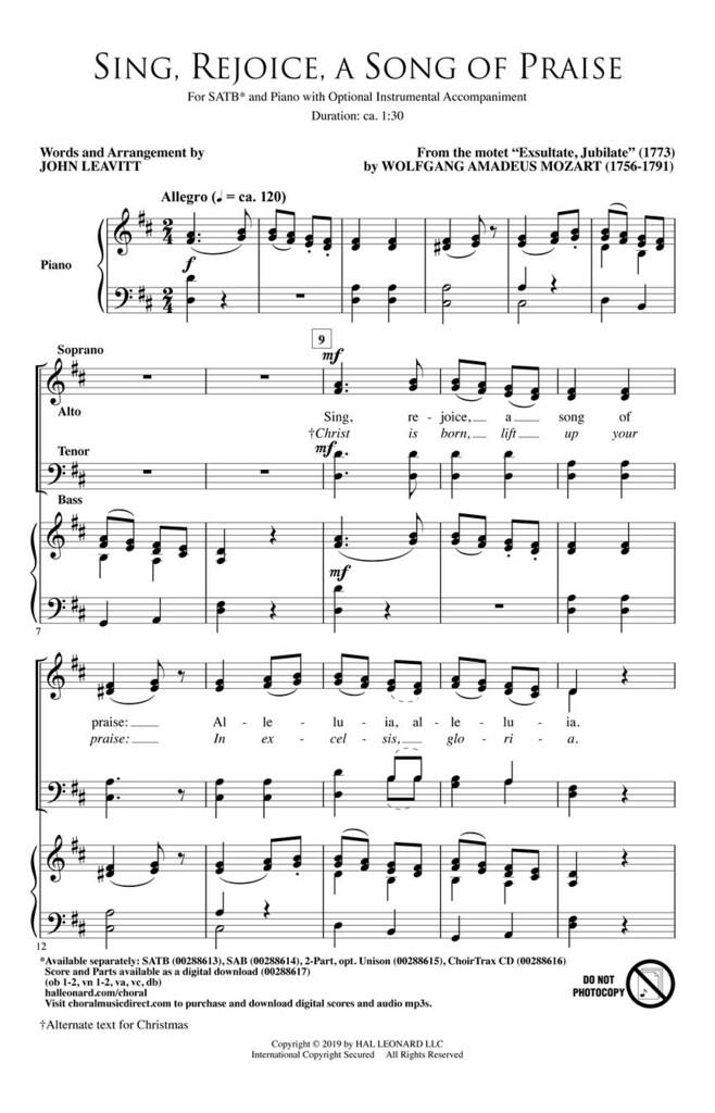 Sing, Rejoice, a Song of Praise