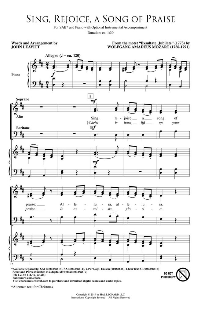 Sing, Rejoice, a Song of Praise