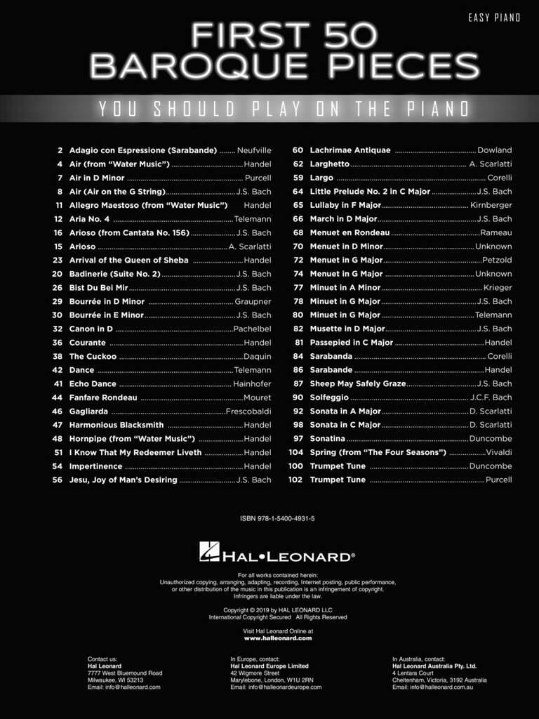 First 50 Baroque Pieces You Should Play on Piano