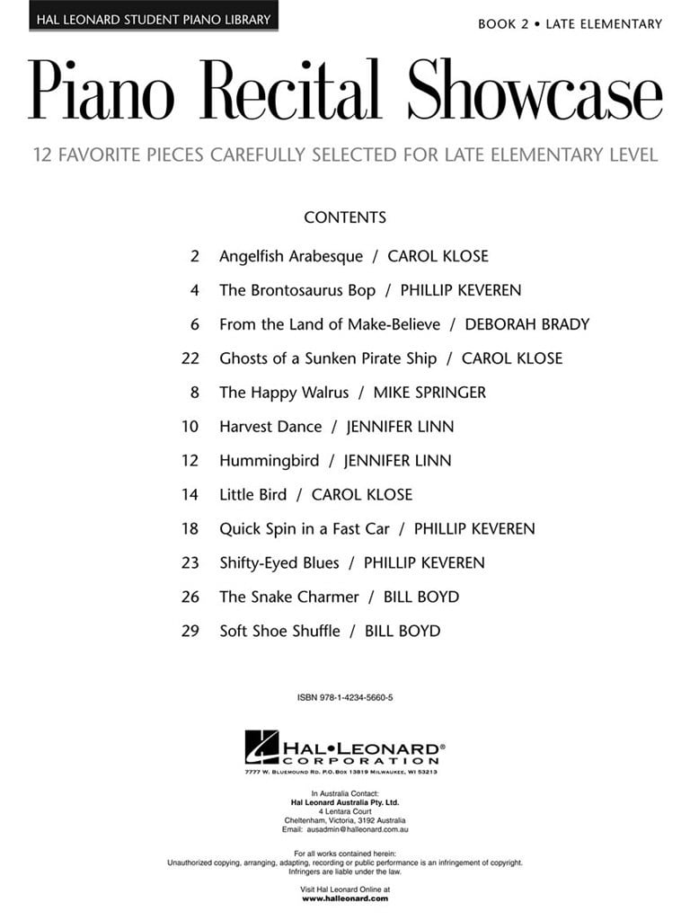 Piano Recital Showcase - Book 2