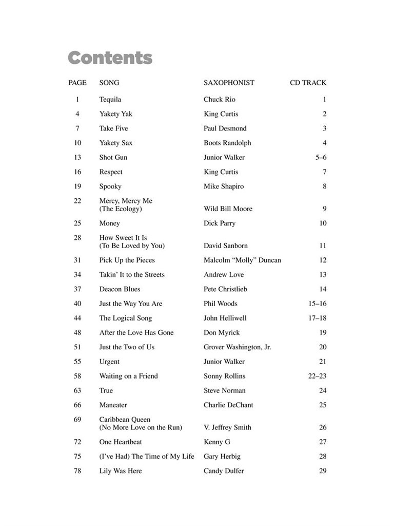 25 Great Sax Solos