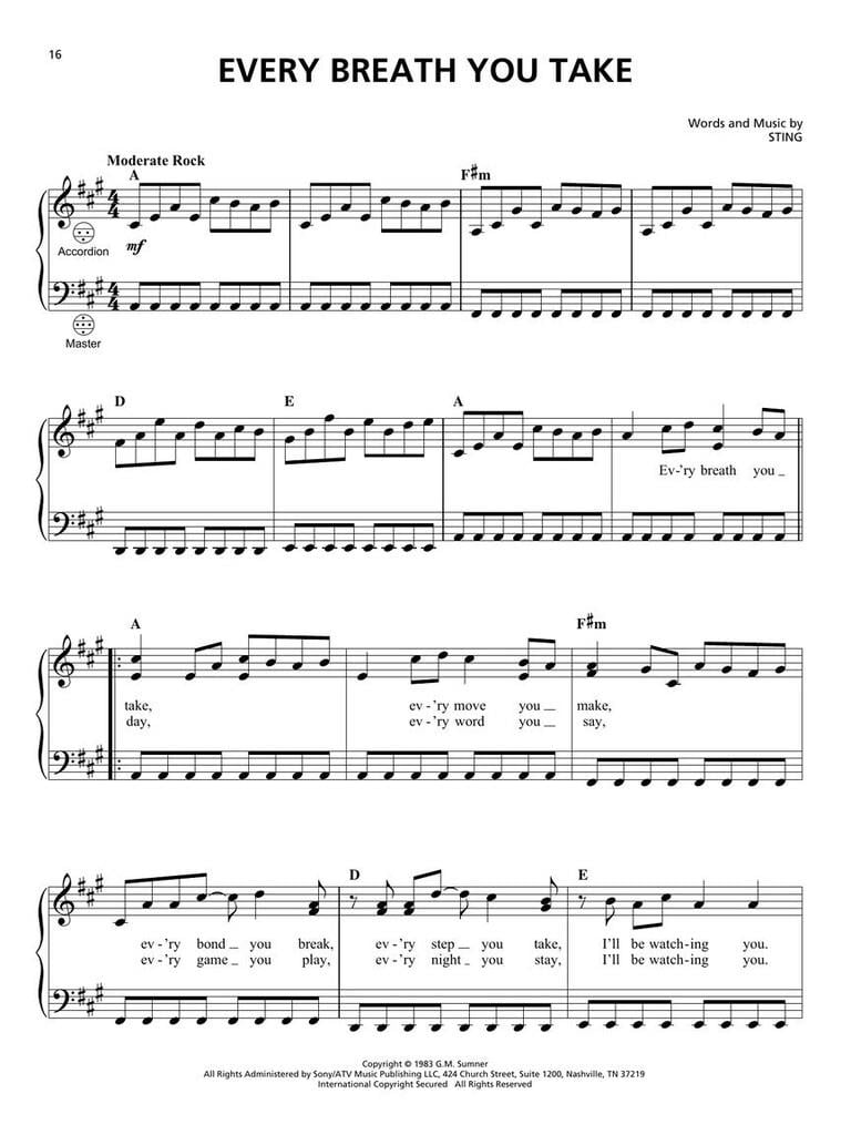 Easy Pop Songs for Accordion