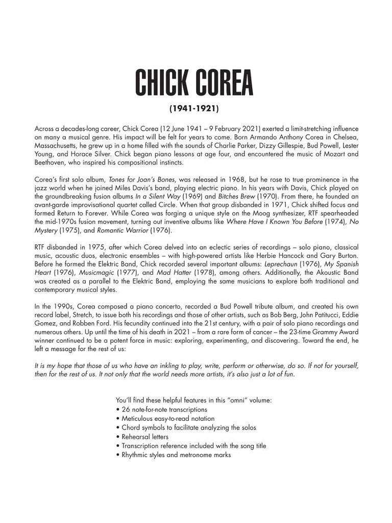 Chick Corea - Omnibook