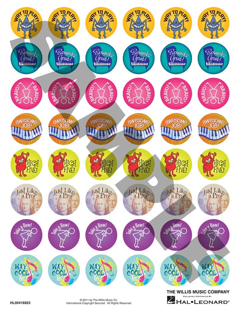 Piano Achievement Stickers