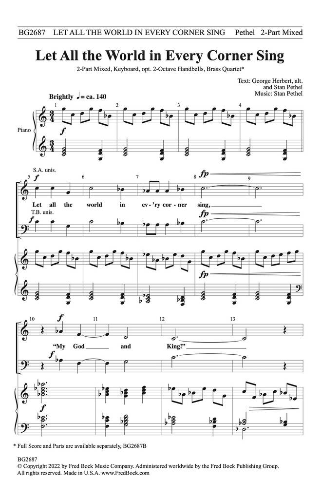 Let All the World in Every Corner Sing