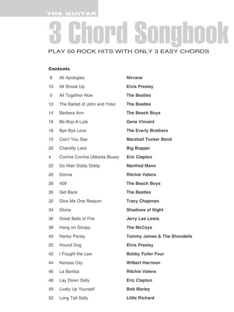 The Guitar 3 Chord Songbook