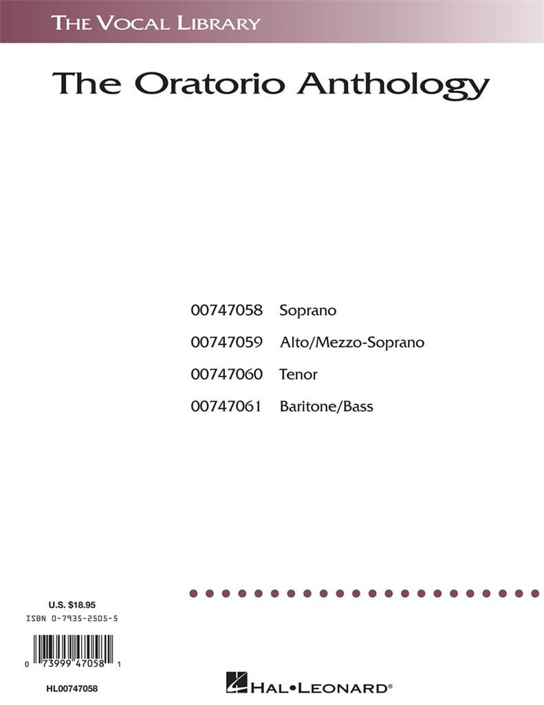The Oratorio Anthology - Soprano