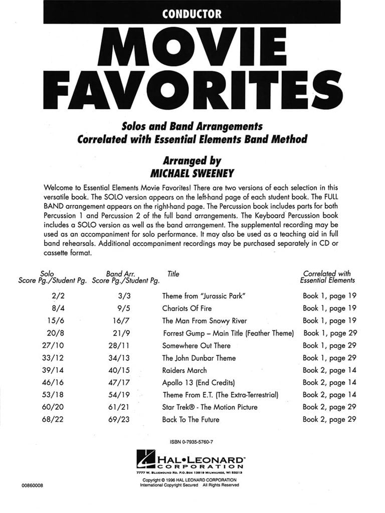 Essential Elements - Movie Favorites (Conductor)