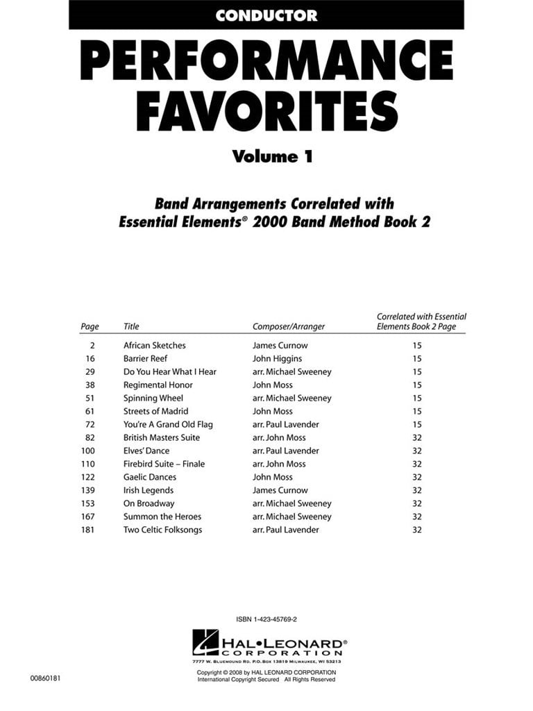 Performance Favorites Vol. 1 - Conductor