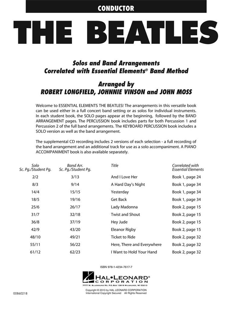 Essential Elements - The Beatles - Score