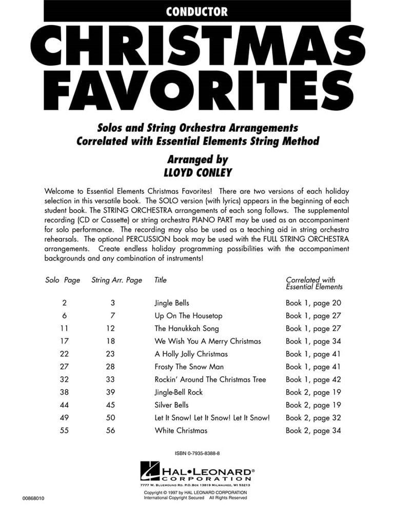 Essential Elements Christmas Favorites for Strings