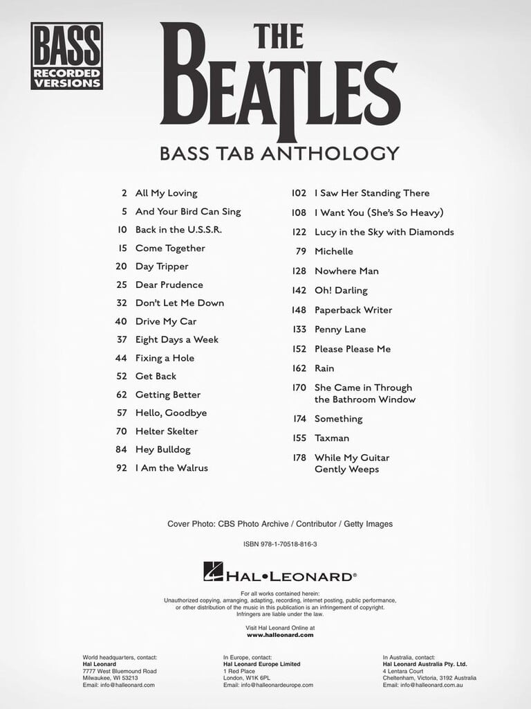 The Beatles - Bass Tab Anthology