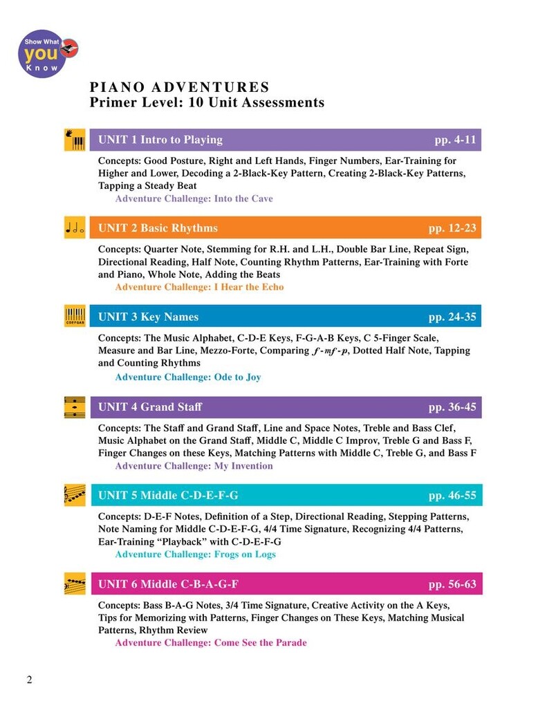 Primer Level Unit Assessments