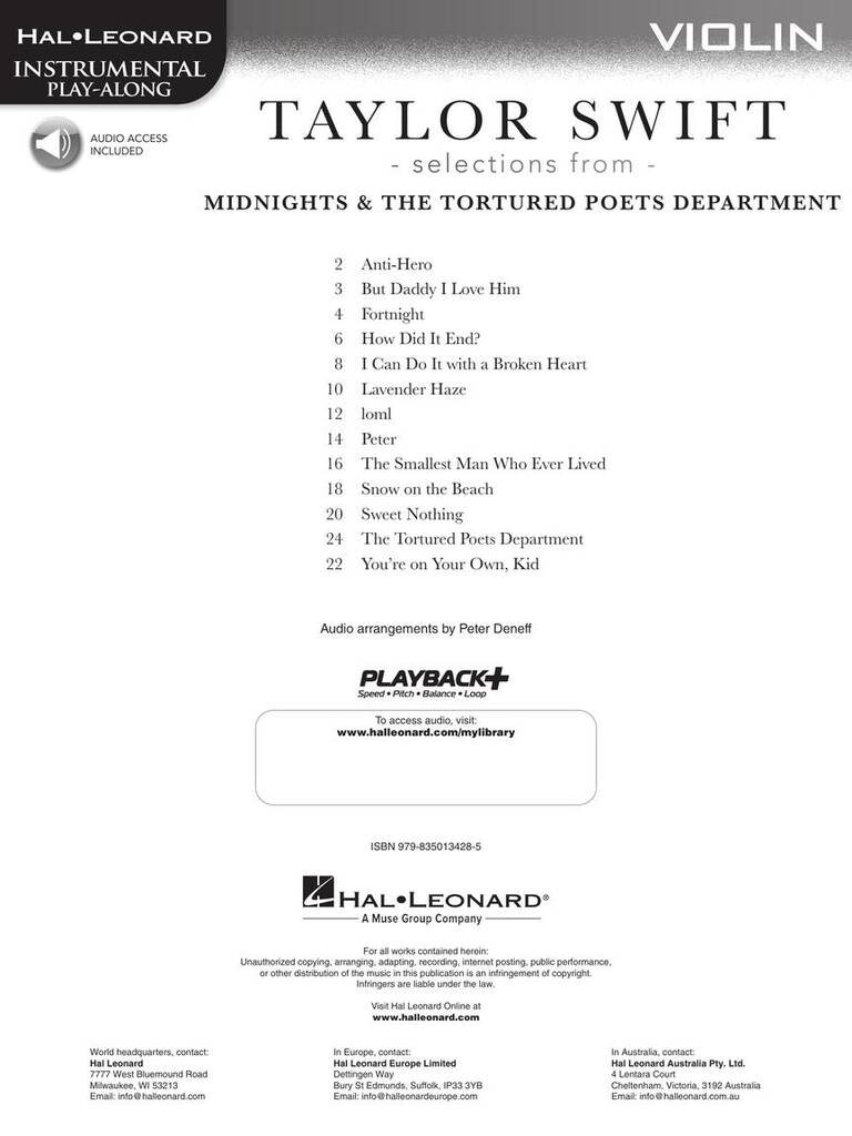 Taylor Swift - Selections from Midnights &