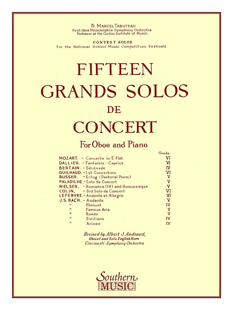 15 Grands Solos De Concert