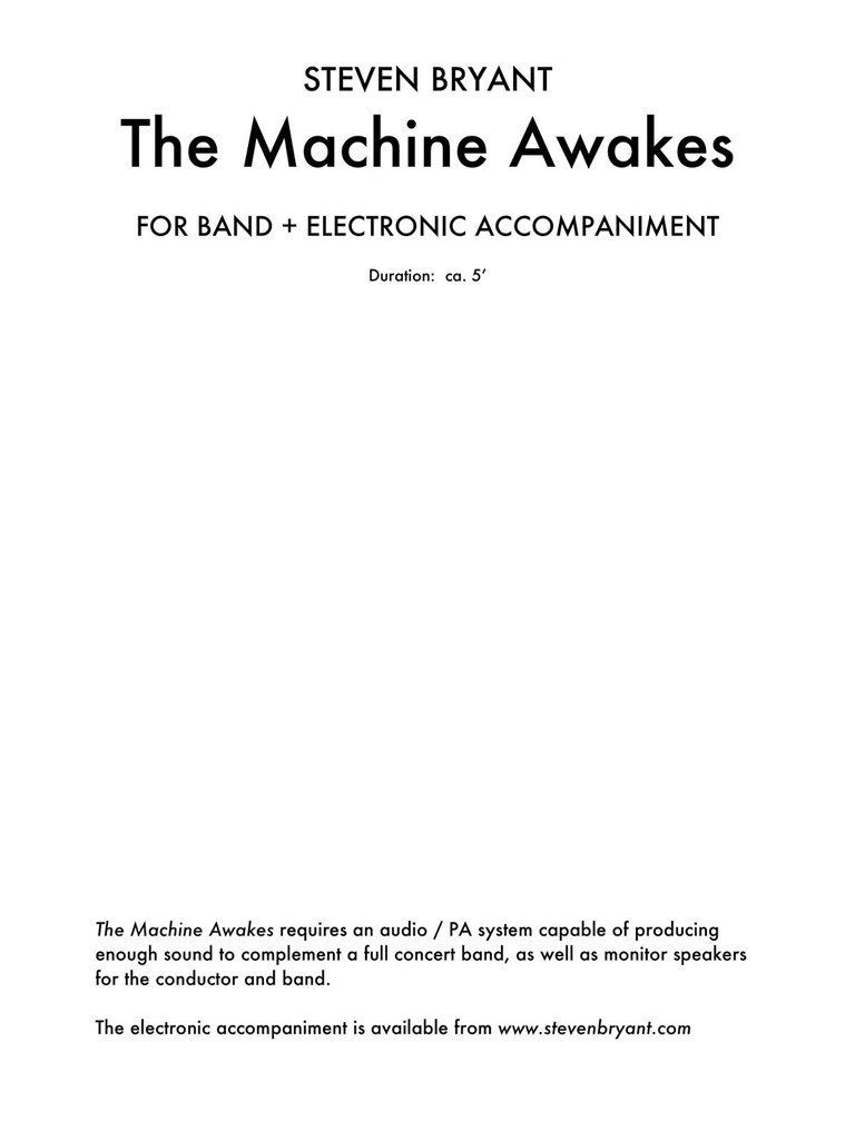 The Machine Awakes (for Band Plus Electronics)