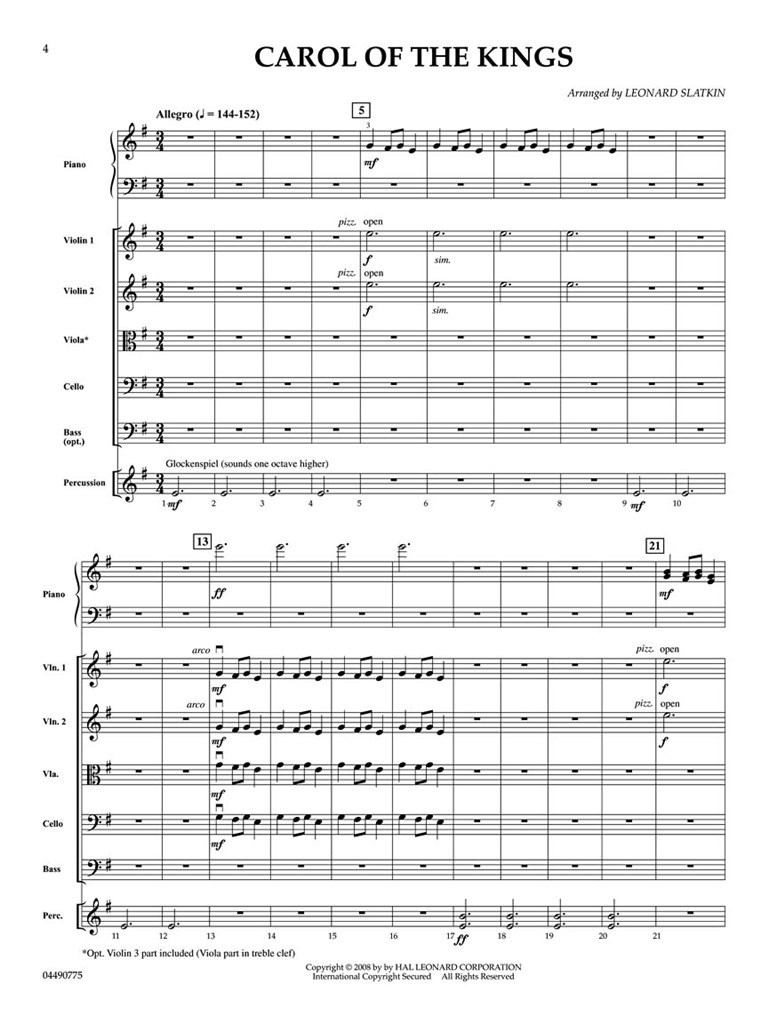 Holidays For Piano And Strings