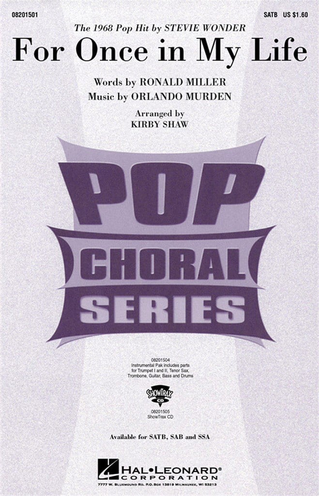 For once in my life (SATB)