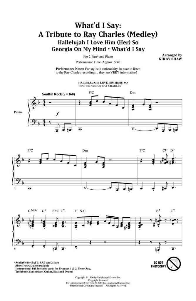 What'd I Say - A Tribute to Ray Charles (2-Part)