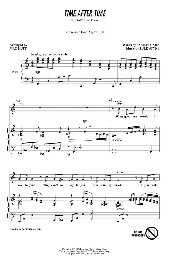 Time After Time (SATB)