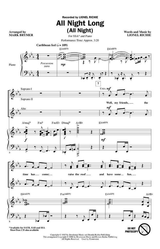 All Night Long (SSA)