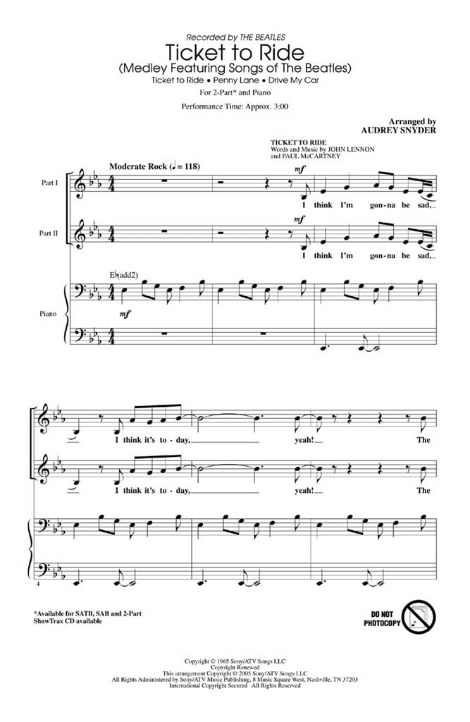 Ticket To Ride (Medley) - 2-Part