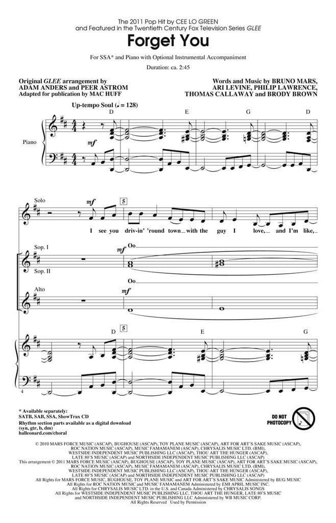 Forget You (featured on Glee)