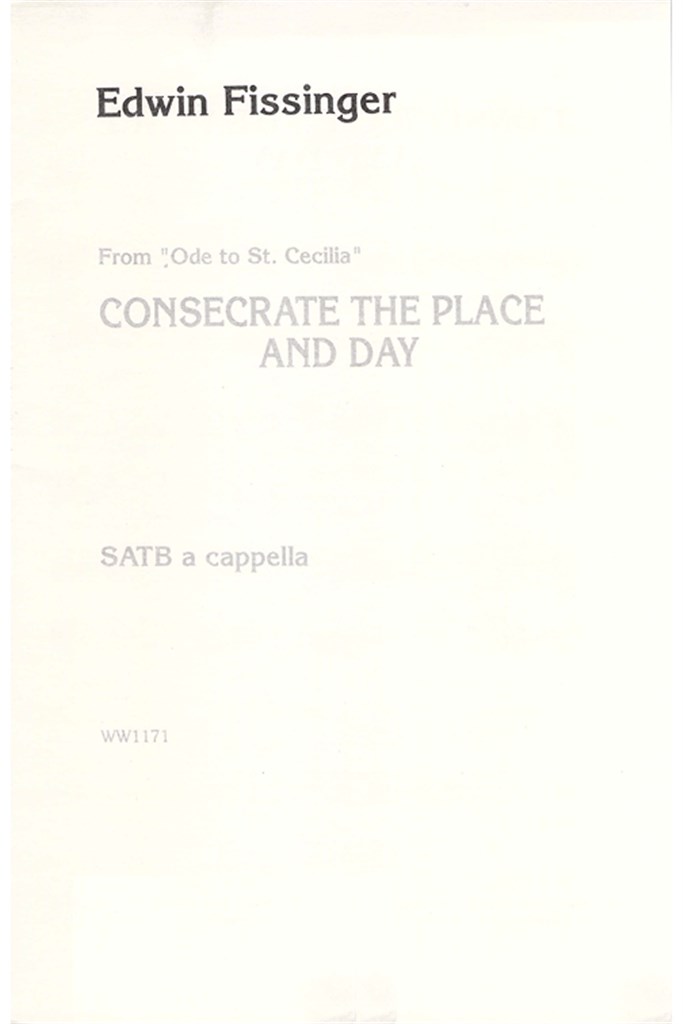 Consecrate the Place and Day