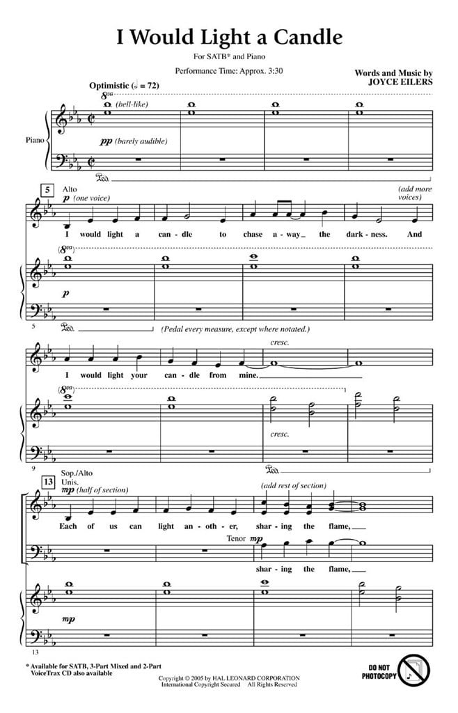 I Would Light A Candle (SATB)