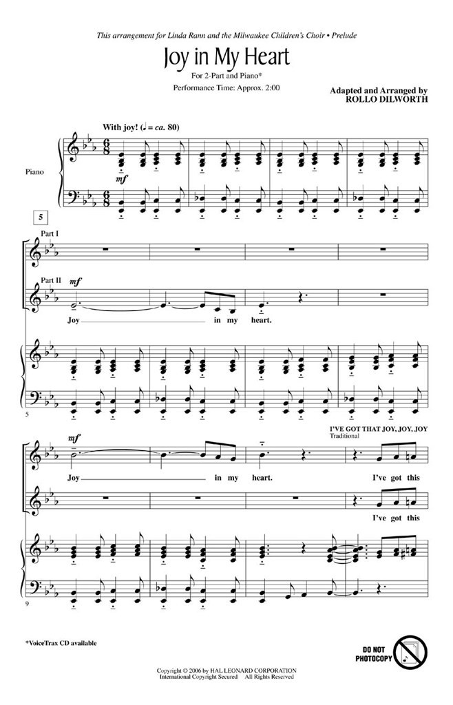 Joy In My Heart (2-Part)