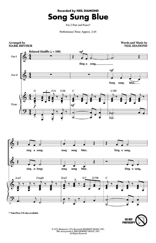 Song Sung Blue (2-Part)