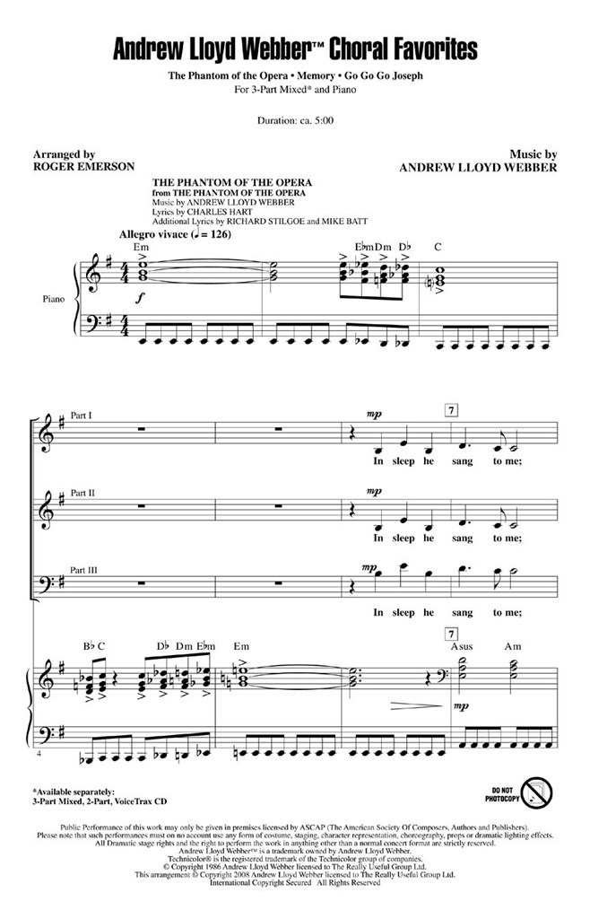 Andrew Lloyd Webber Choral Favorites (Medley)