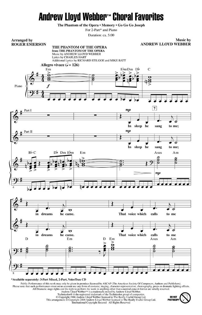 Andrew Lloyd Webber Choral Favorites (Medley)