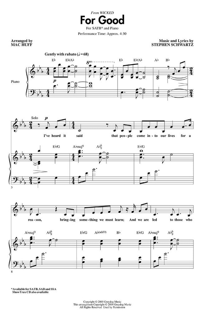For Good (from Wicked)