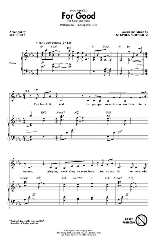 For Good (from Wicked)