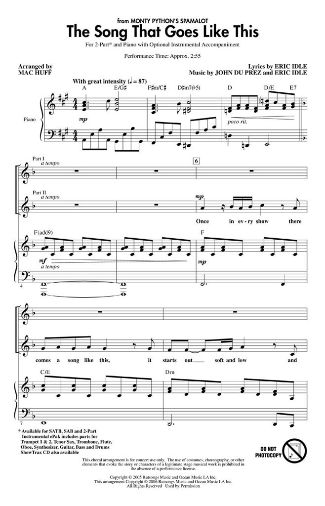 The Song That Goes Like This (Spamalot) (2-Part)