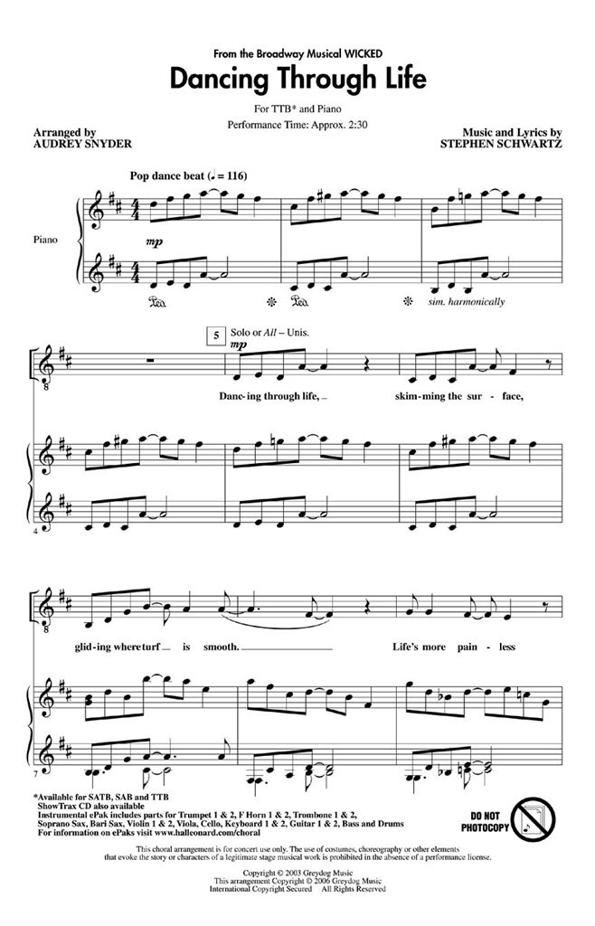 Dancing Through Life (Wicked) - TTB