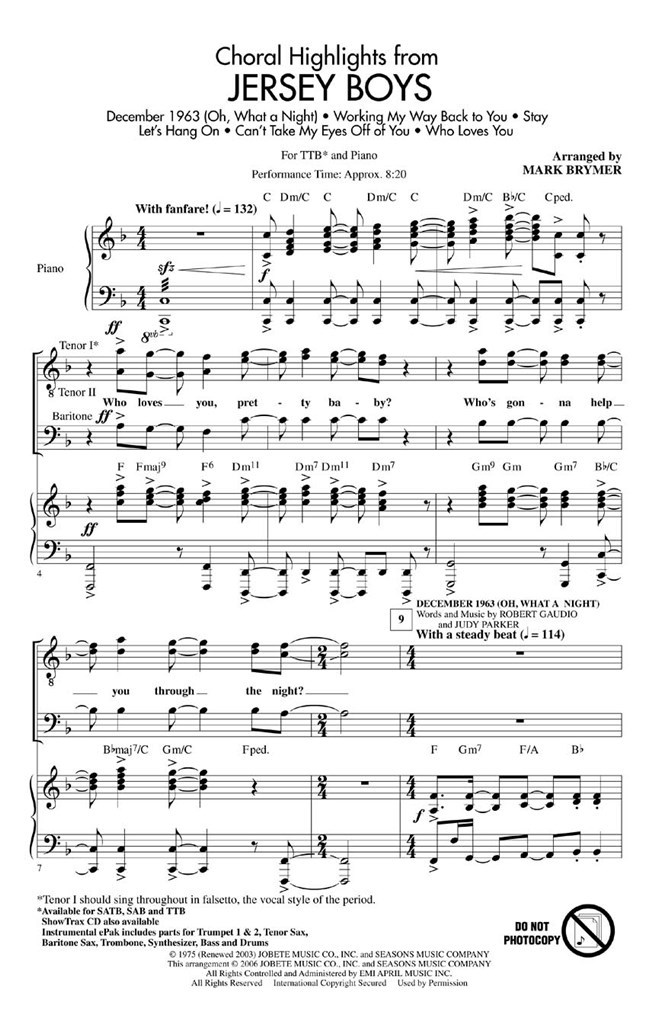 Jersey Boys (Choral Highlights)