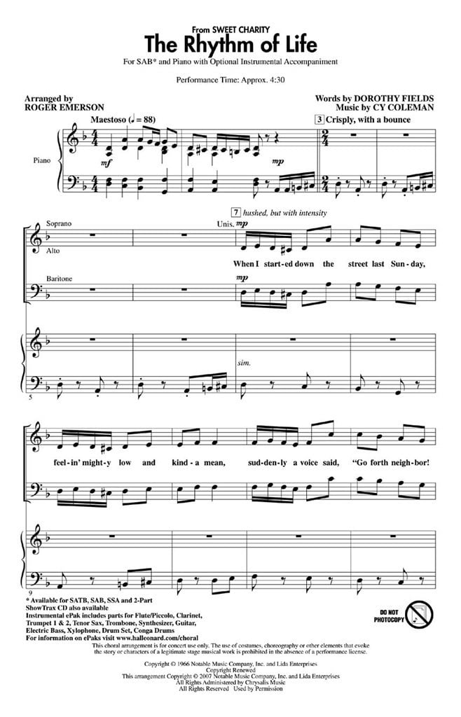 The Rhythm Of Life (SAB)