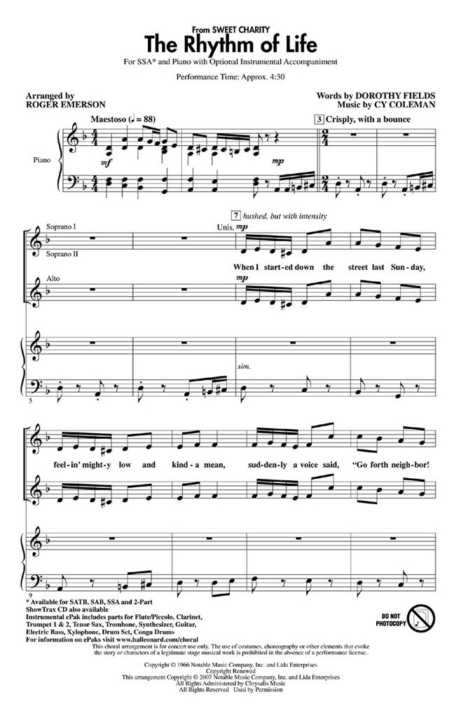 The Rhythm Of Life (SSA)