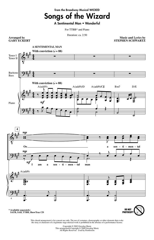 Songs of the Wizard (from Wicked)