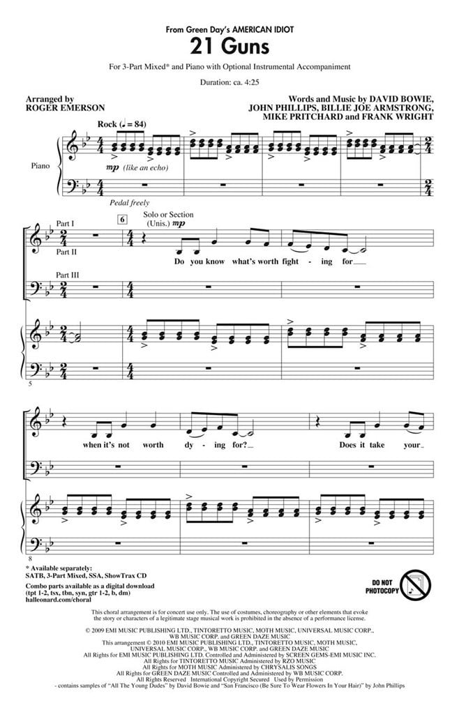 21 Guns from Green Day's American Idiot