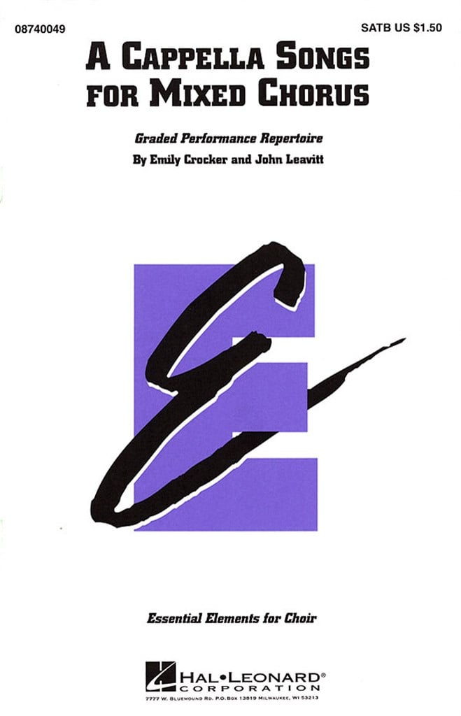 A Cappella Songs for Mixed Chorus