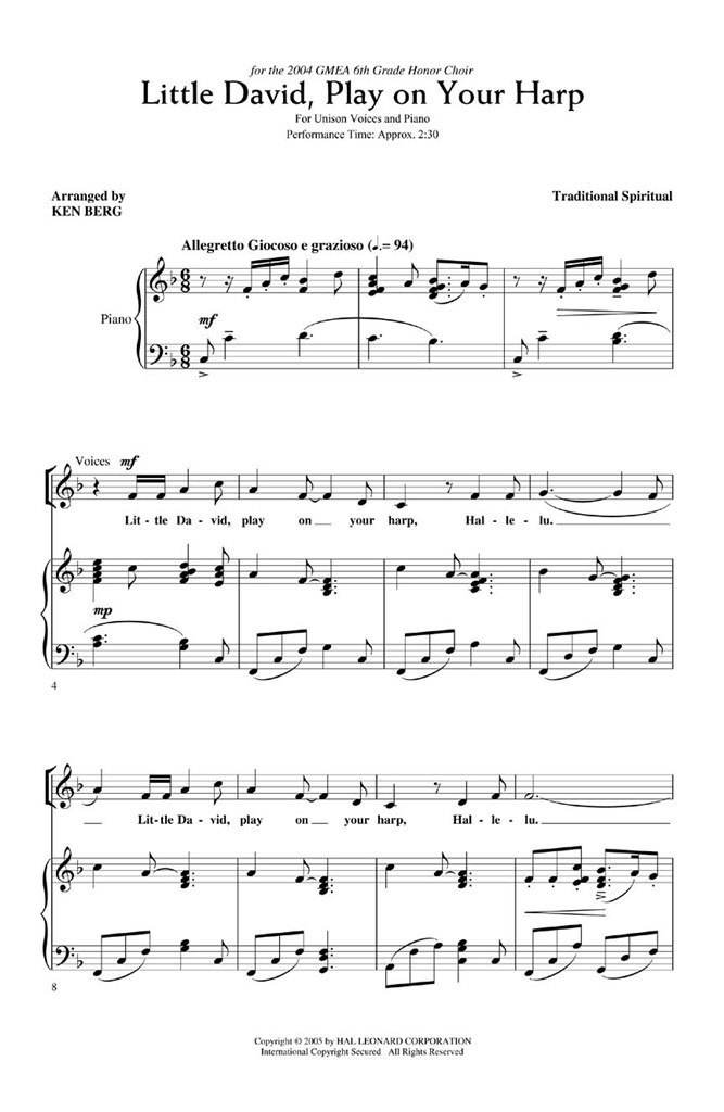 Little David, Play on Your Harp