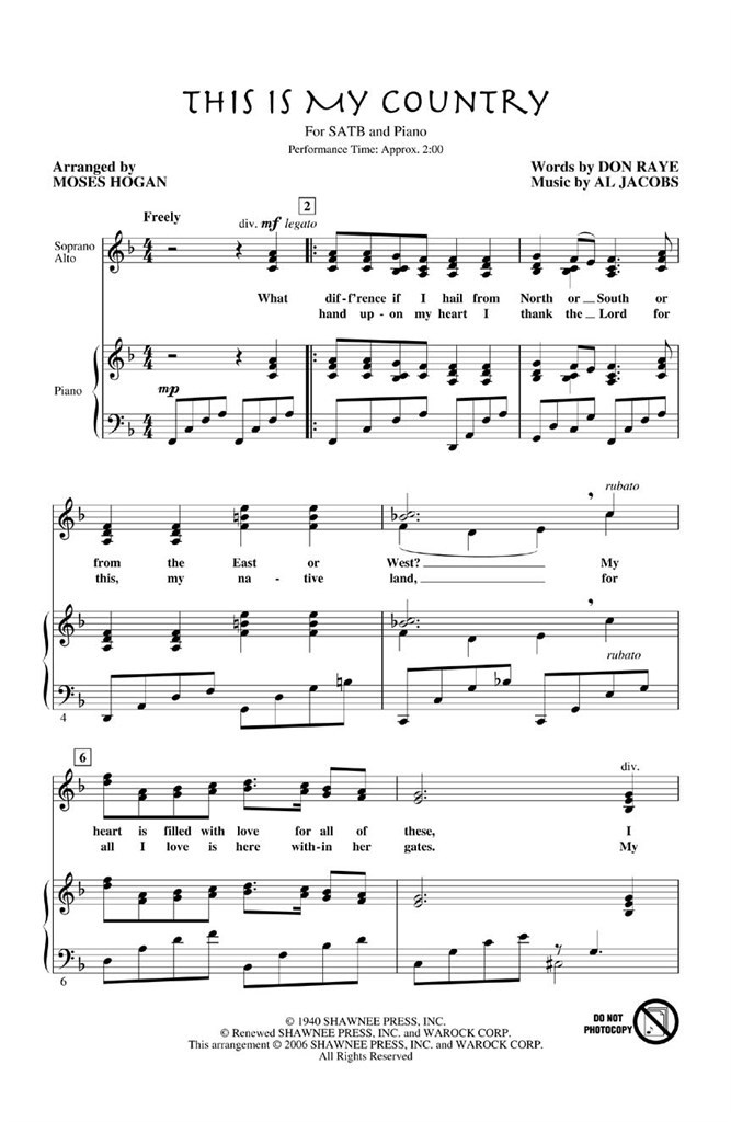 This Is My Country (SATB)