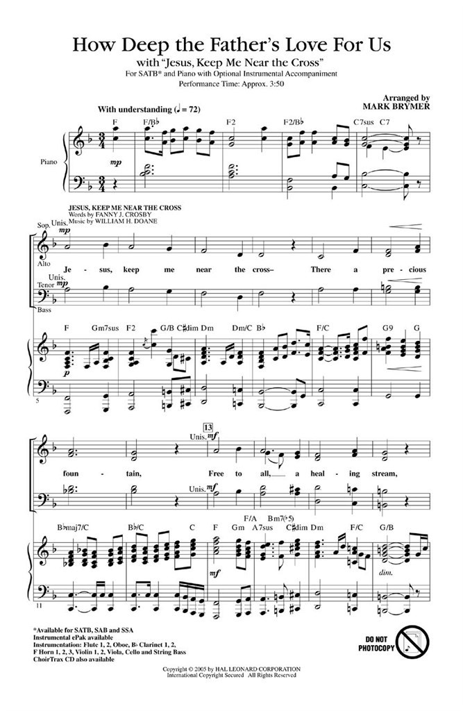 How Deep The Father's Love For Us (SATB)