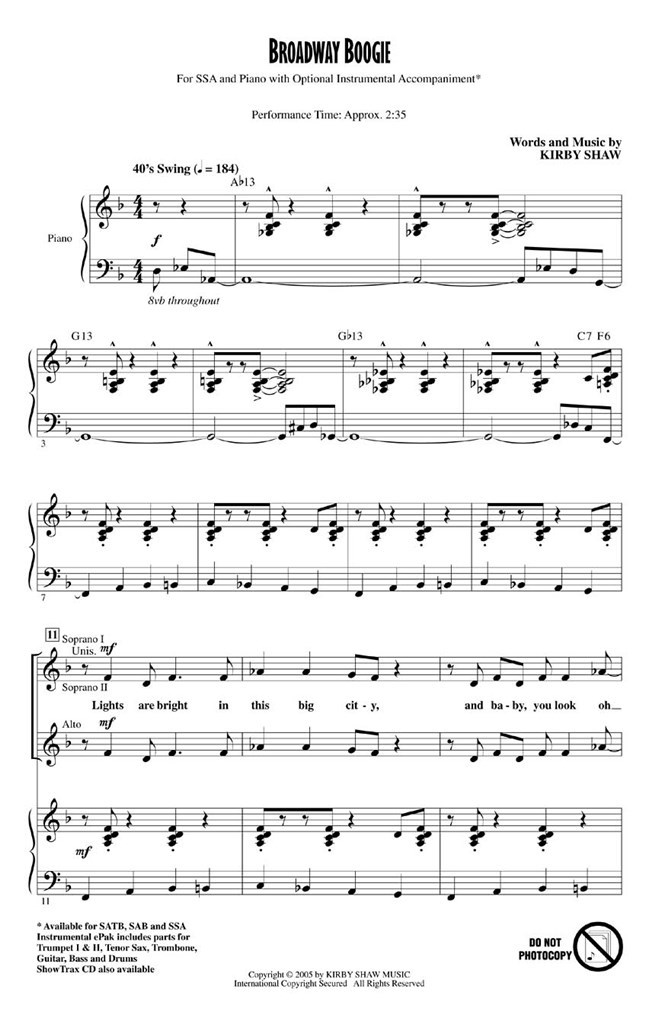 Broadway Boogie (SSA)