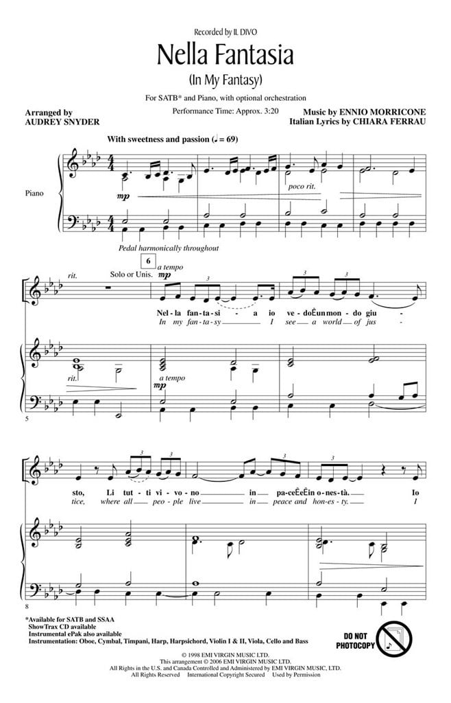 Nella Fantasia (In my Fantasy)